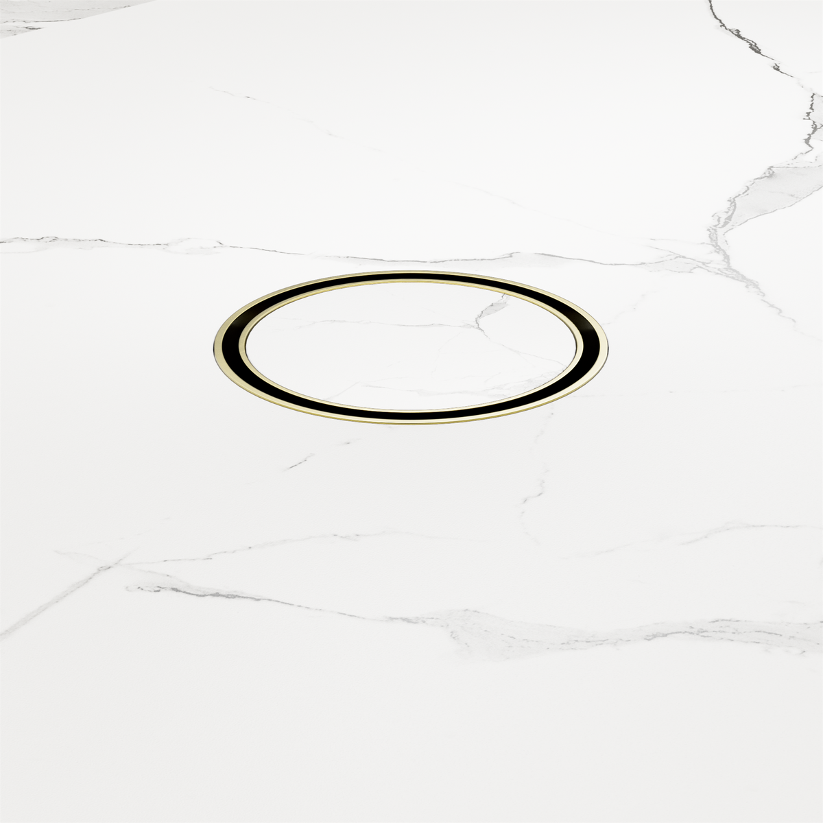 100mm Round Tile Insert Floor Waste 50mm Outlet Brushed Gold