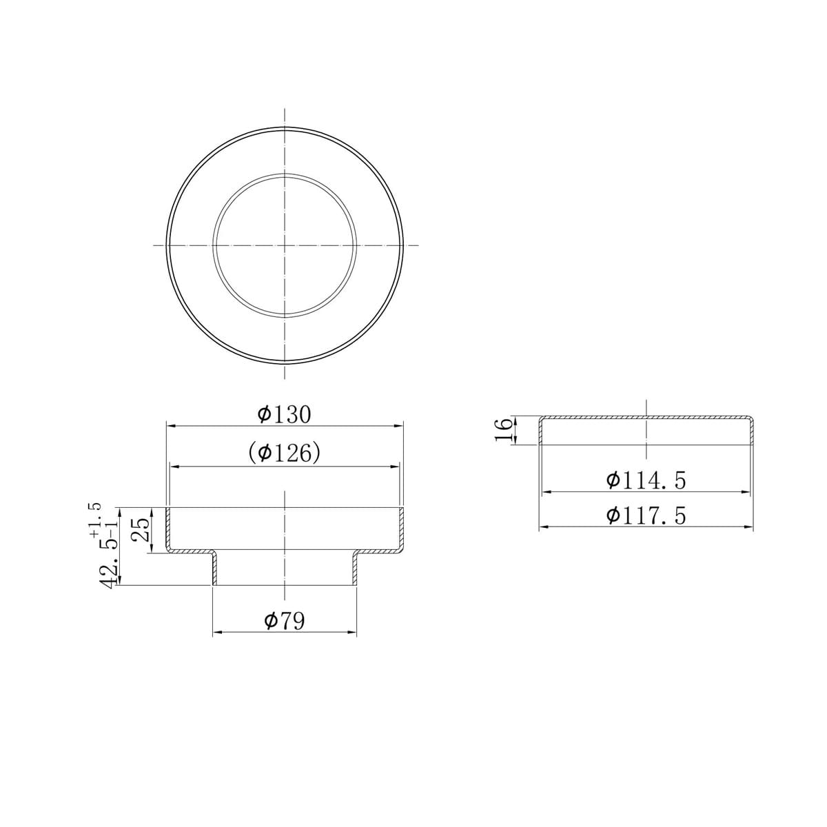 130MM Round Tile Insert Floor Waste 80MM Outlet - Reno Spares