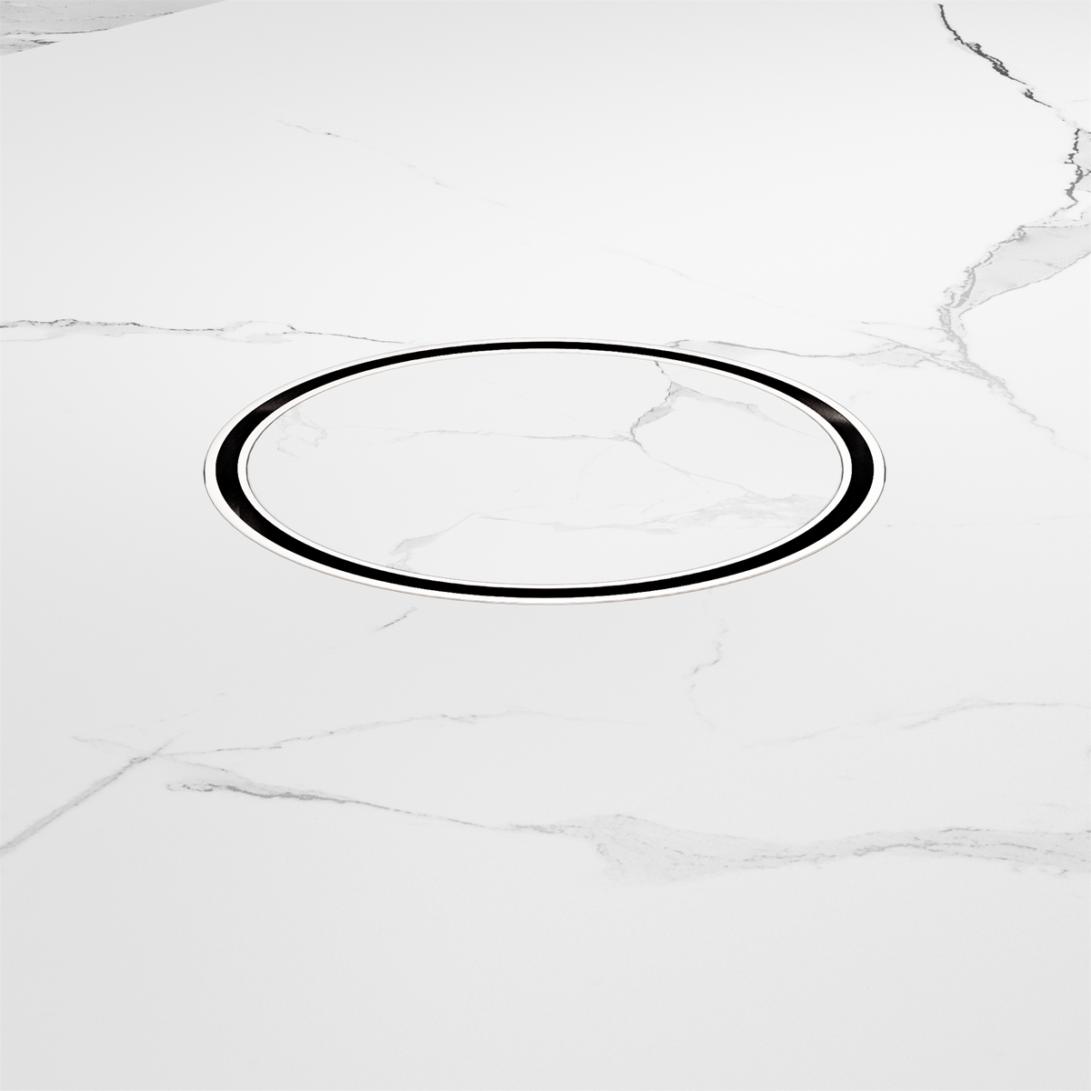 130mm Round Tile Insert Floor Waste 80mm Outlet Chrome