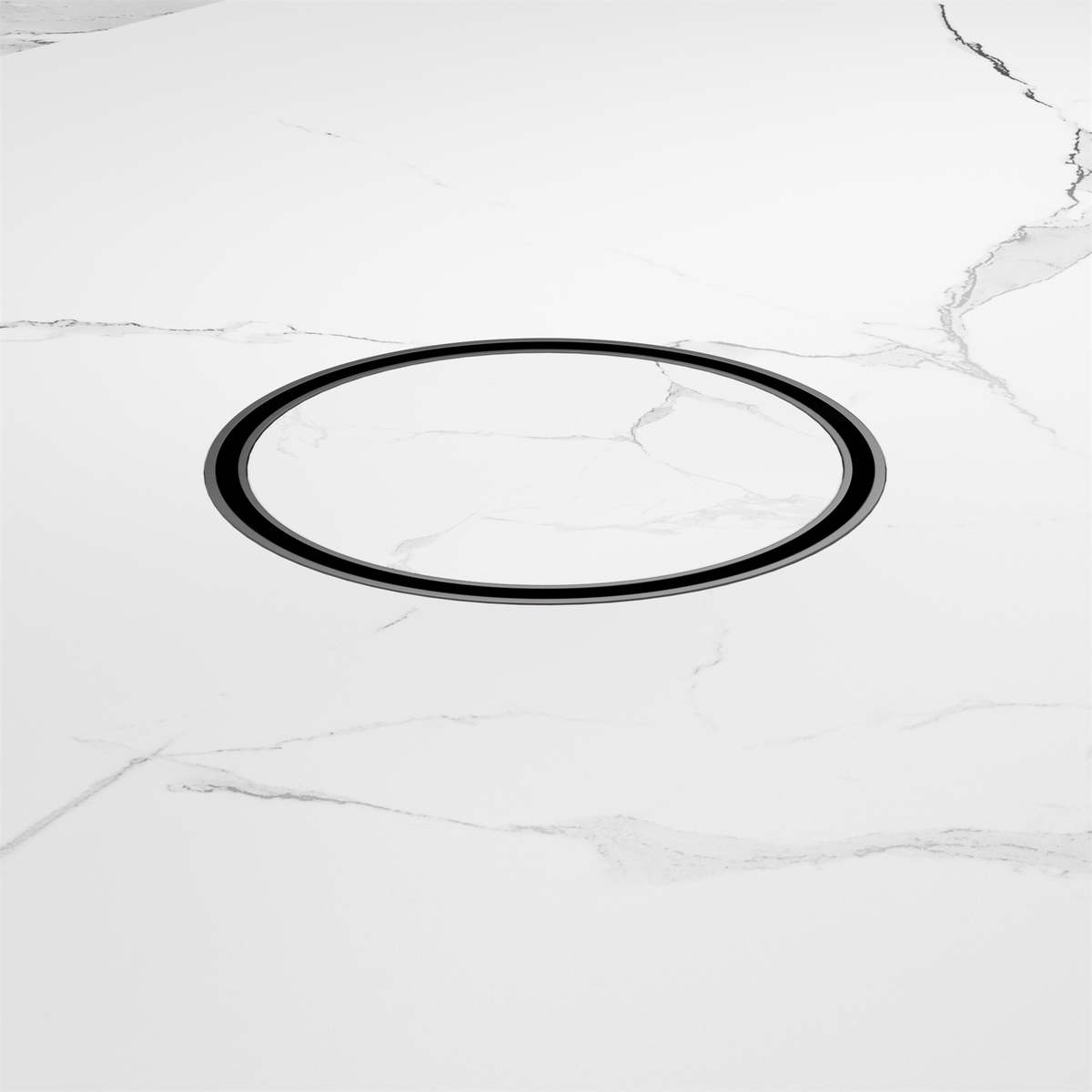 130mm Round Tile Insert Floor Waste 80mm Outlet Gun Metal