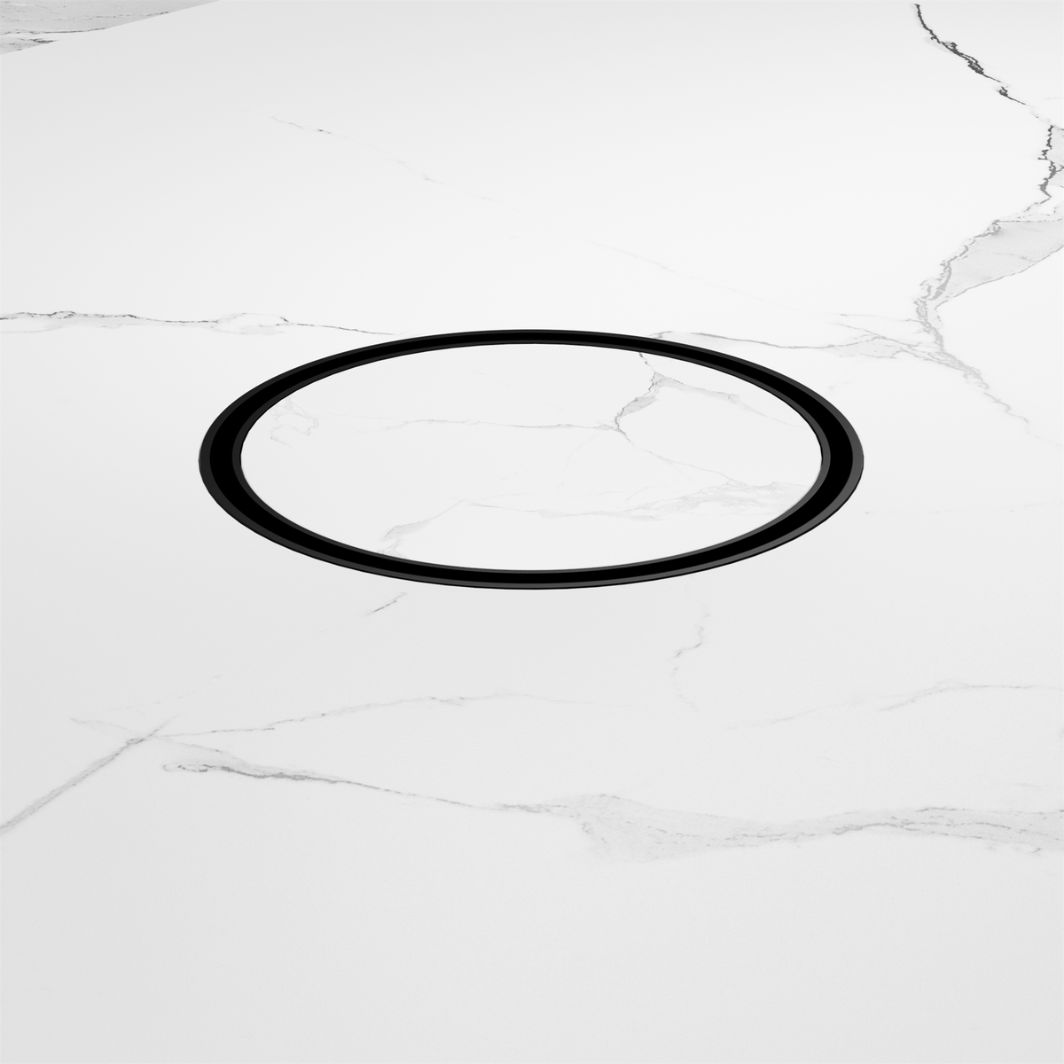 130mm Round Tile Insert Floor Waste 80mm Outlet Matte Black
