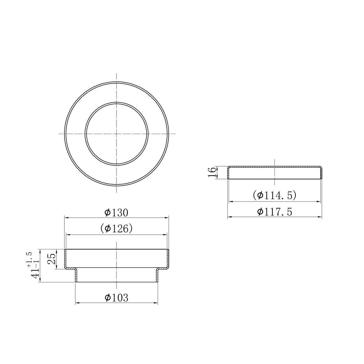 130MM Round Tile Insert Floor Waste 100MM Outlet - Reno Spares