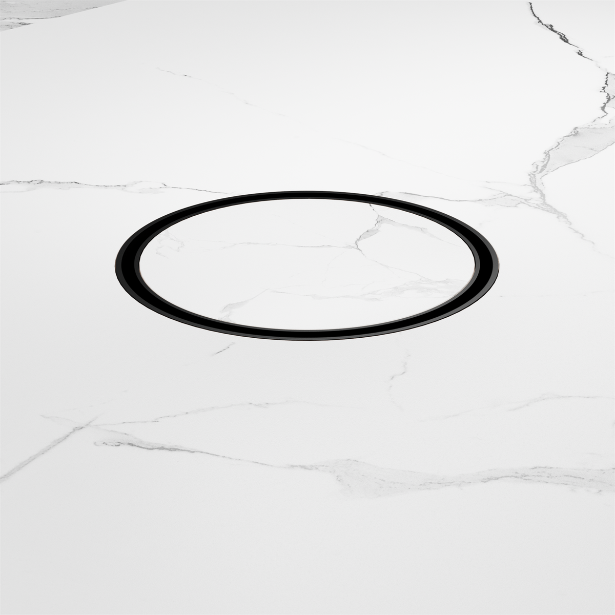 130mm Round Tile Insert Floor Waste 100mm Outlet Matte Black