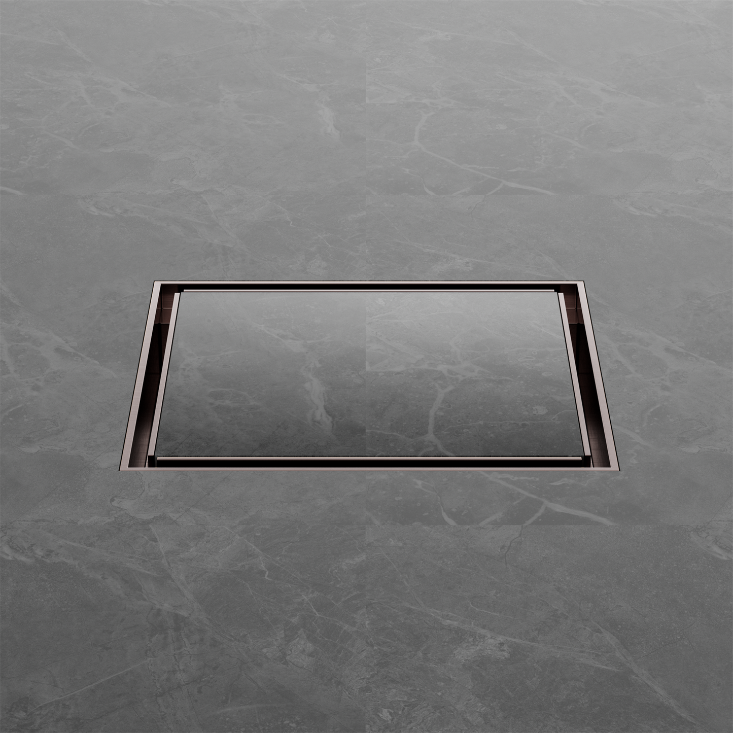 130mm Square Tile Insert Floor Waste 100mm Outlet Brushed Bronze