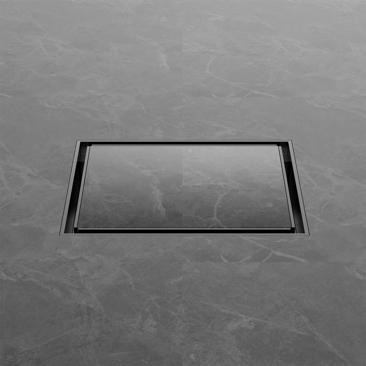 130mm Square Tile Insert Floor Waste 100mm Outlet Gun Metal