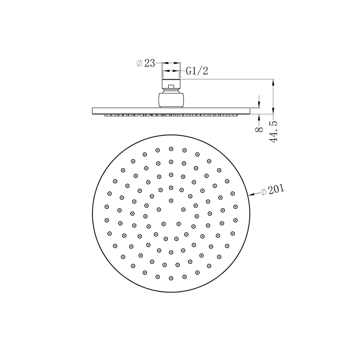 200MM Round Shower Head - Reno Spares