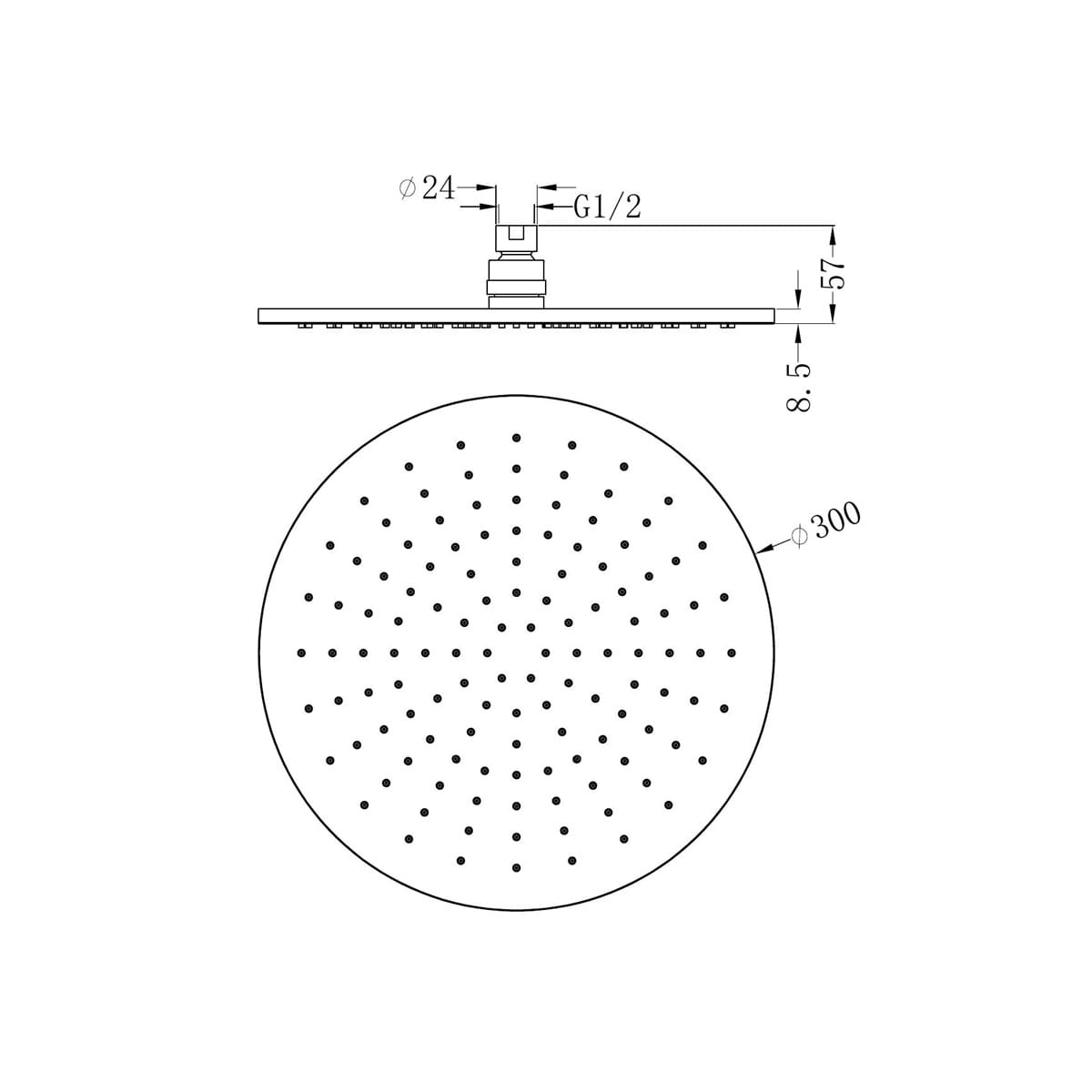 300MM Round Shower Head - Reno Spares