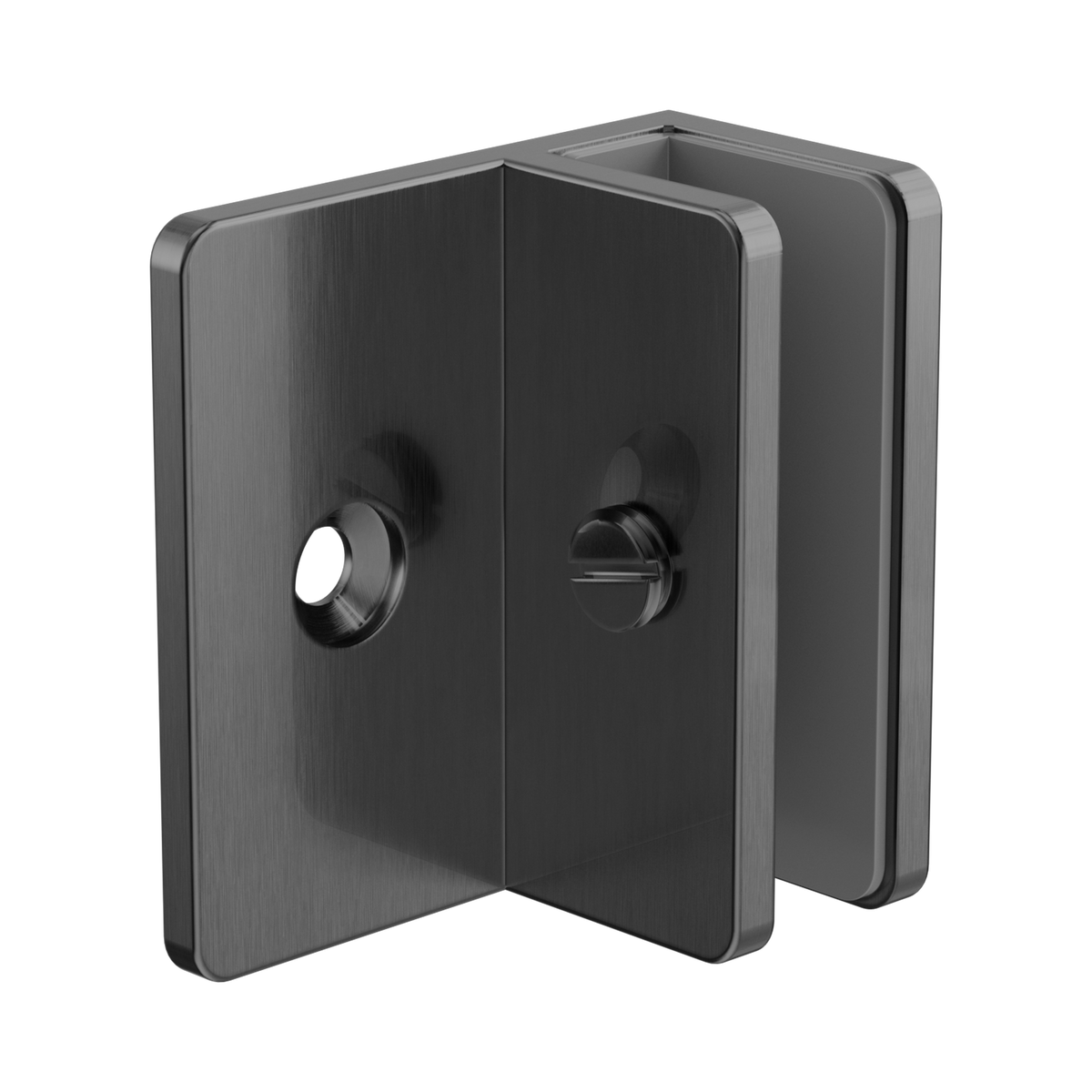 Shower F Bracket 10mm Glass Gun Metal