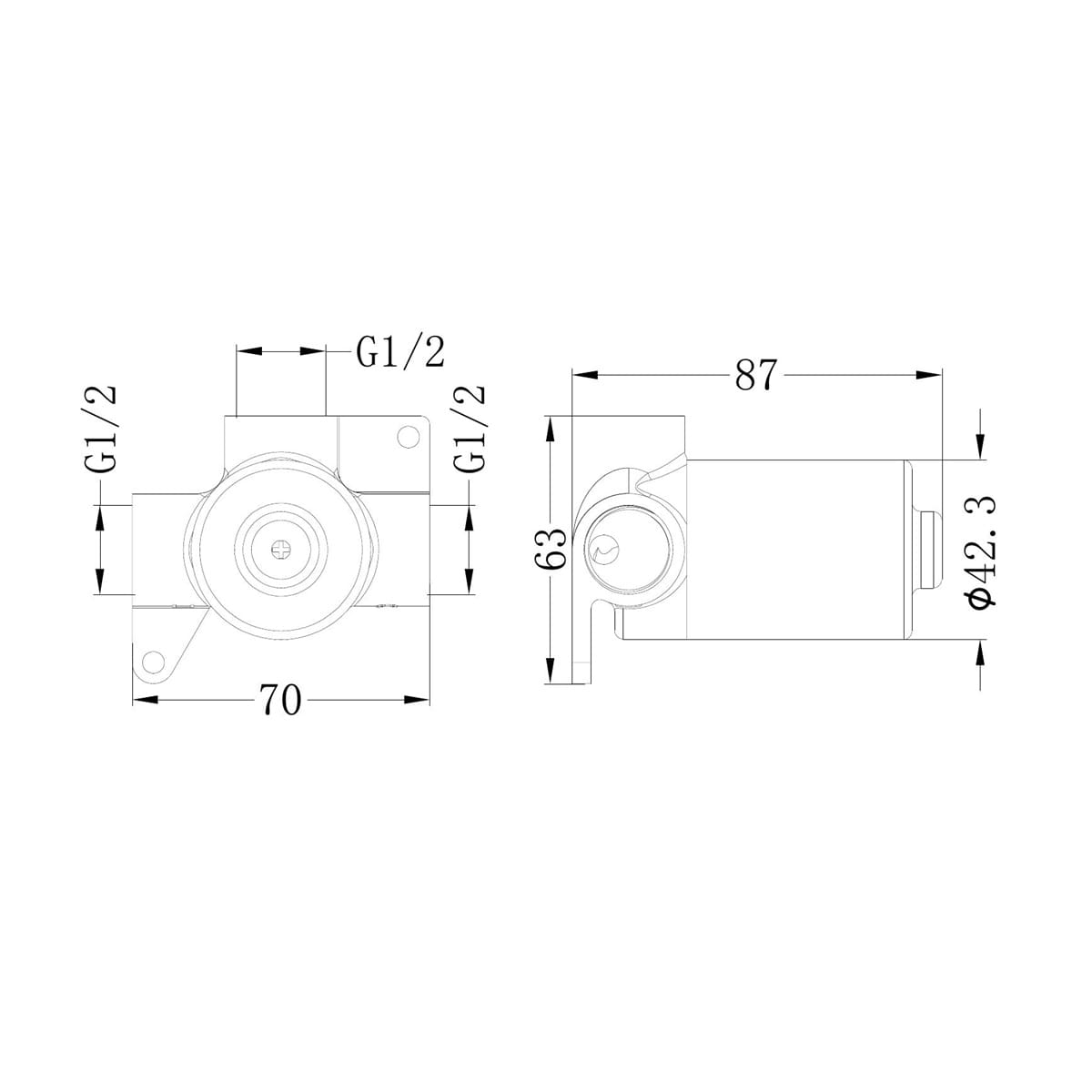 Premium 35MM Universal Shower Mixer Handle Up Body Only - Reno Spares