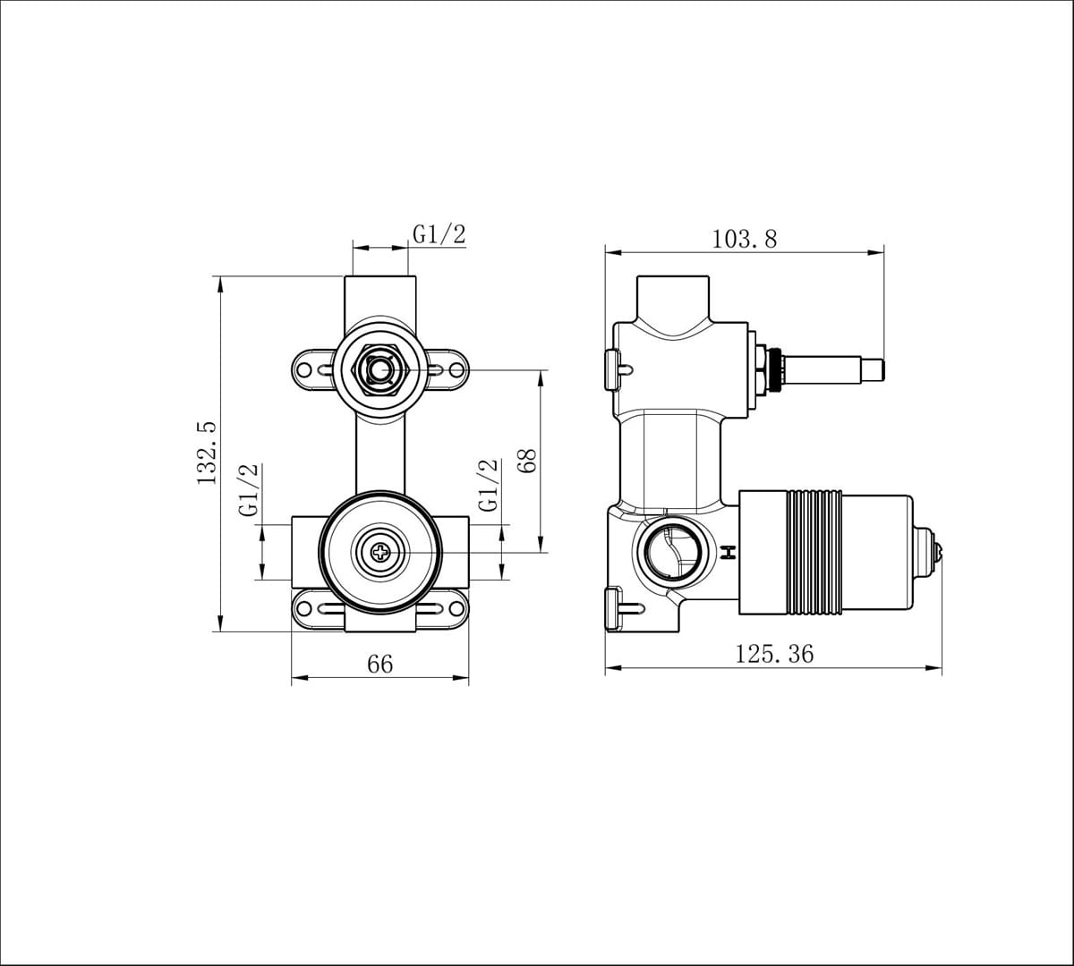 Project 35MM Universal Shower Mixer With Divertor Body Only - Reno Spares