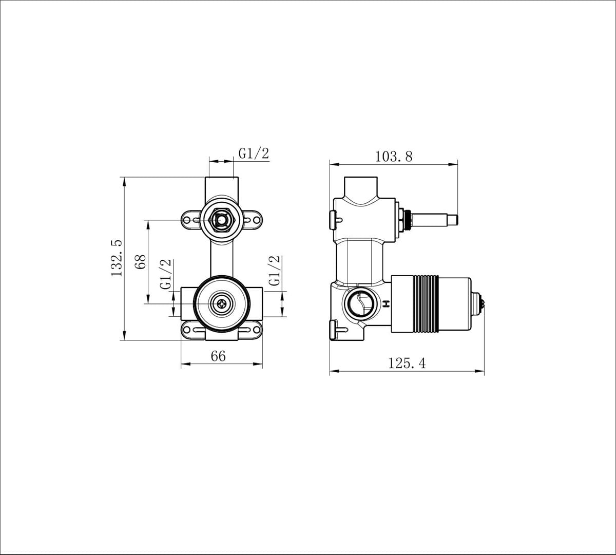 Premium 35MM Universal Shower Mixer With Divertor Body Only - Reno Spares