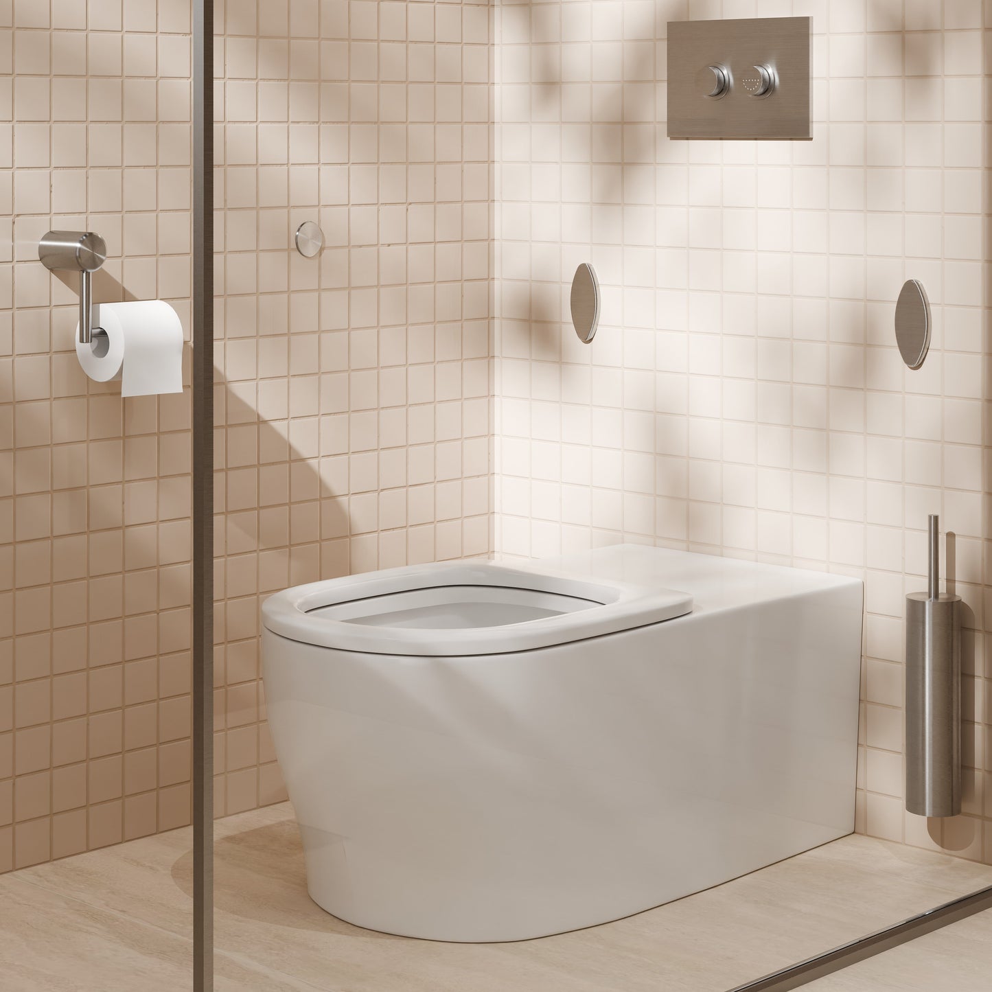 Nero Mecca Care Heavy Duty Toilet Roll Holder Brushed