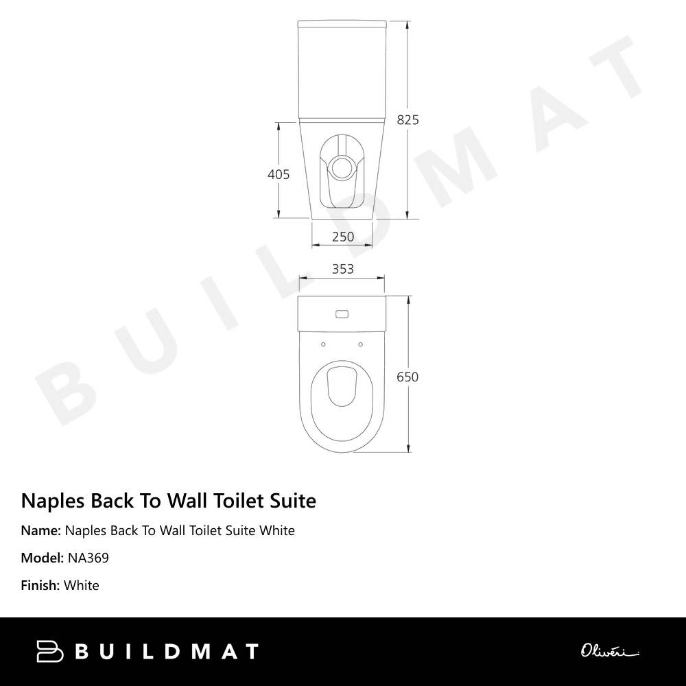 Oliveri Naples Back To Wall Toilet Suite White