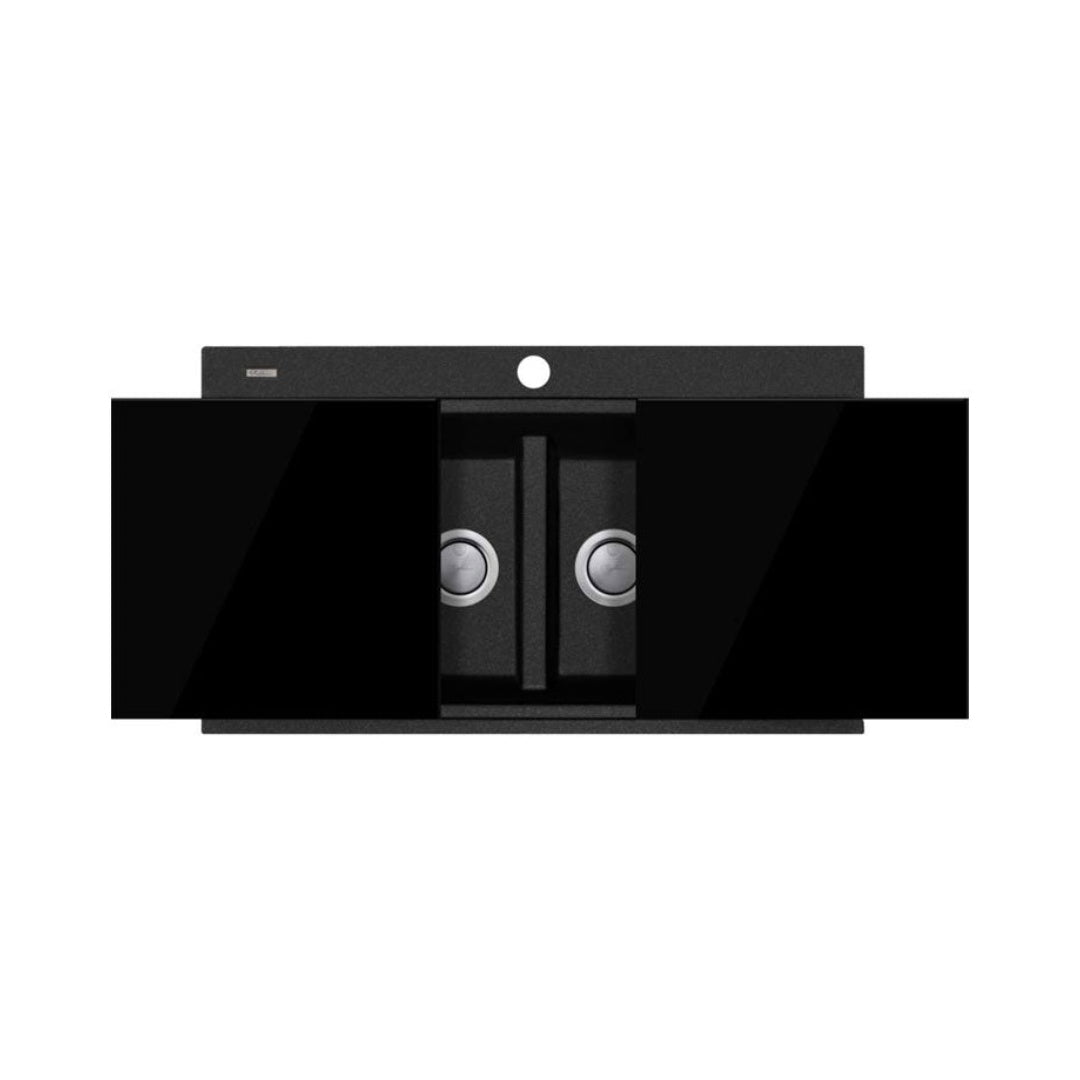 Oliveri Santorini Double Bowl Topmount Sink with Glass Top | ST-BL1566GT OF