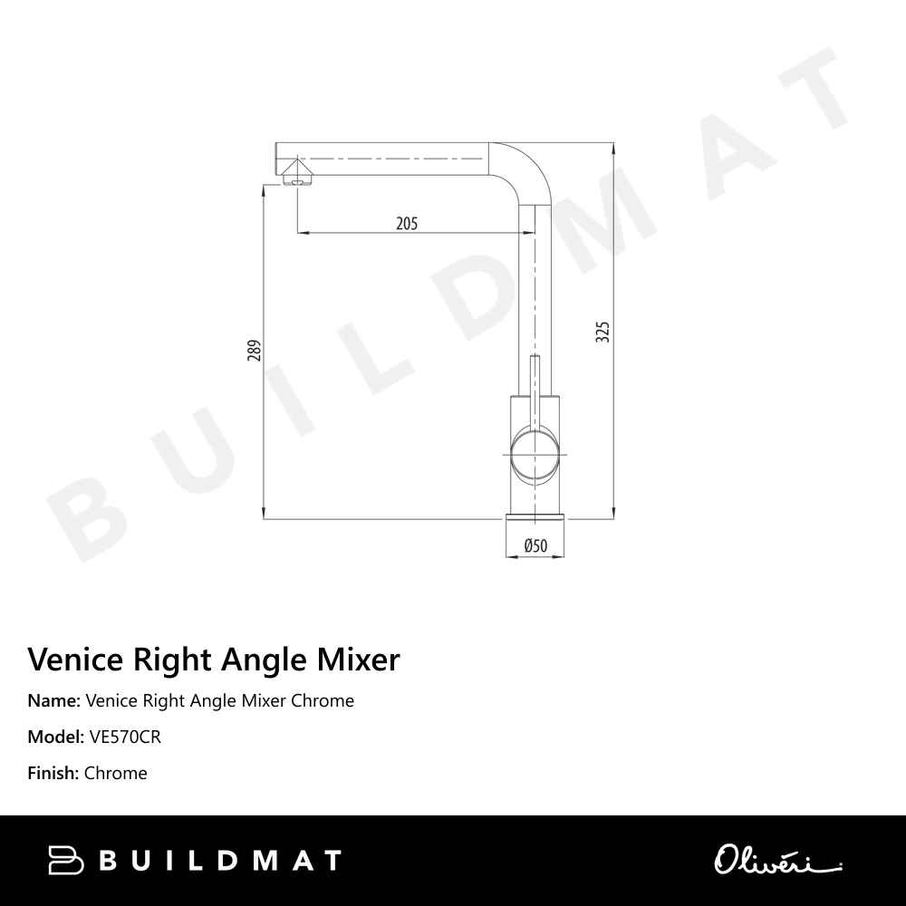 Oliveri Venice Right Angle Mixer Lead Free Chrome