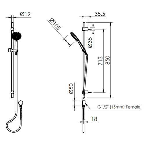 Optima Rail Shower - Reno Spares