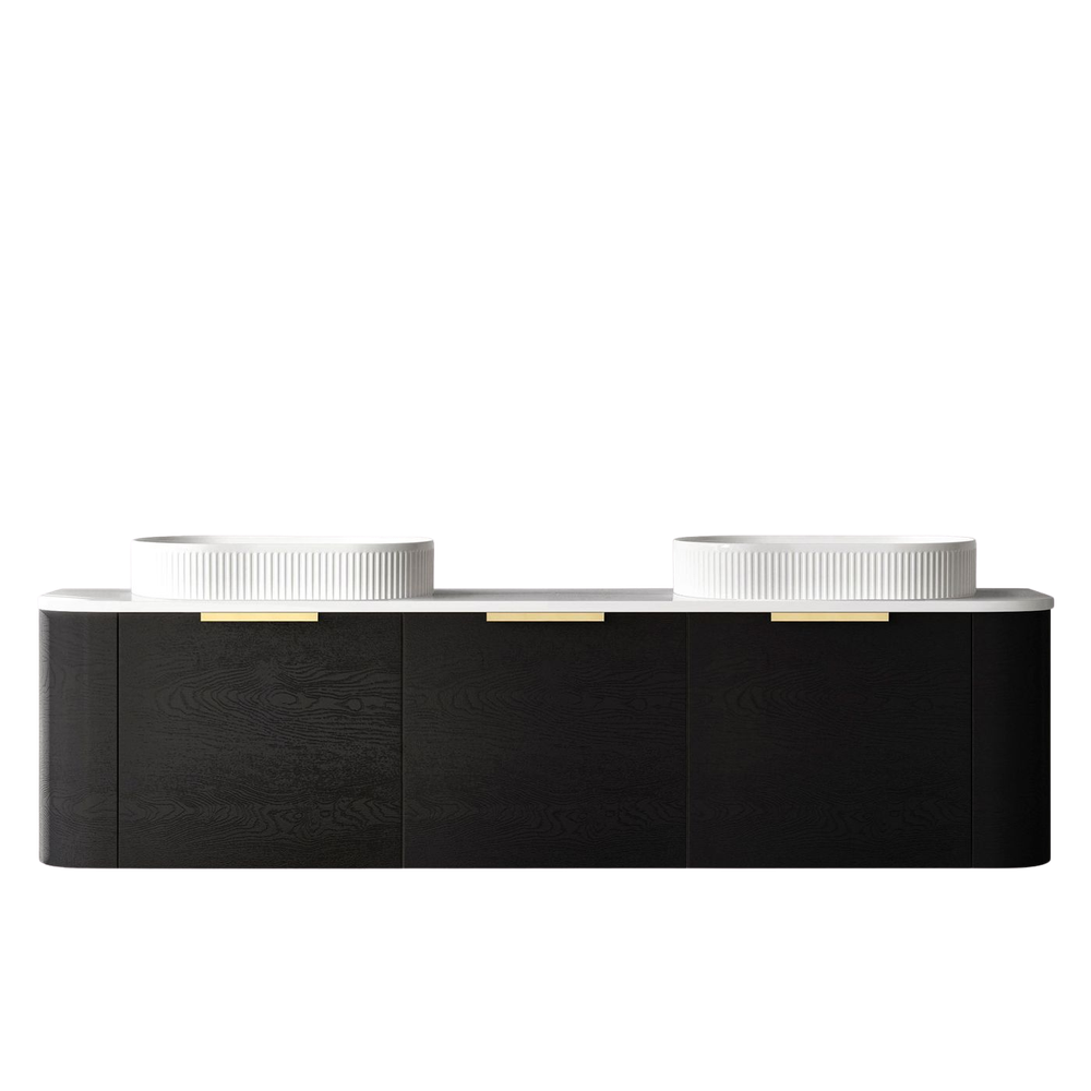 Otti Bondi 1800mm Black Oak Wall Hung Curve Vanity