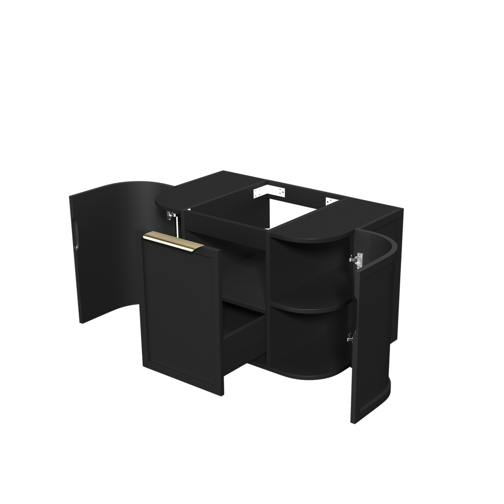 Otti Hampshire 750mm Satin Black Wall Hung Curve Vanity