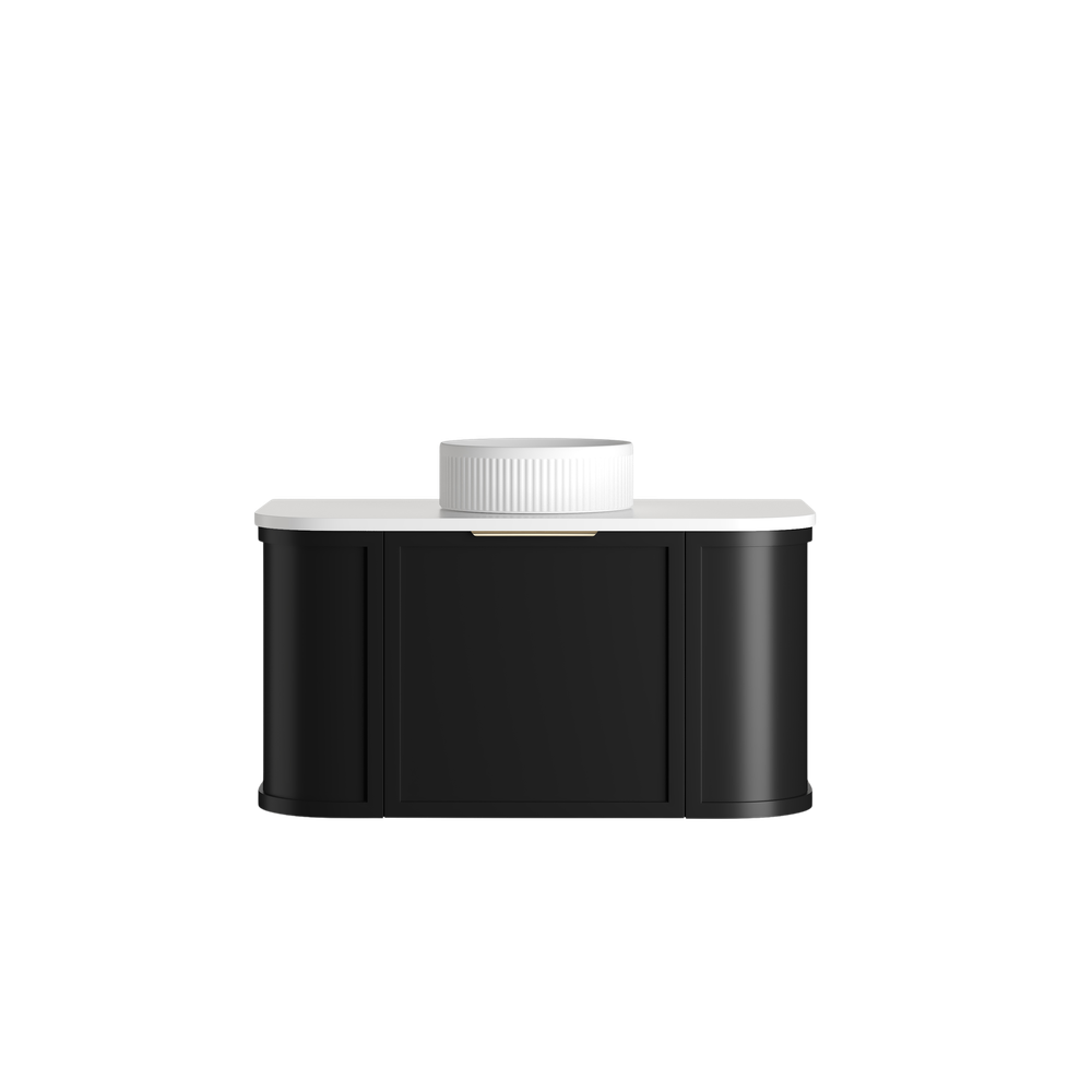 Otti Hampshire 900mm Satin Black Wall Hung Curve Vanity
