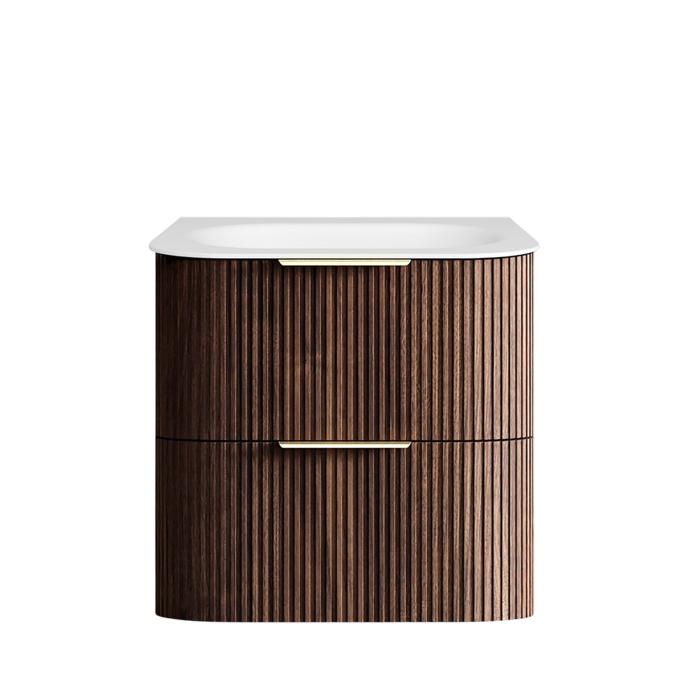Otti Havana 600mm Sable Walnut Fluted Wall Hung Vanity