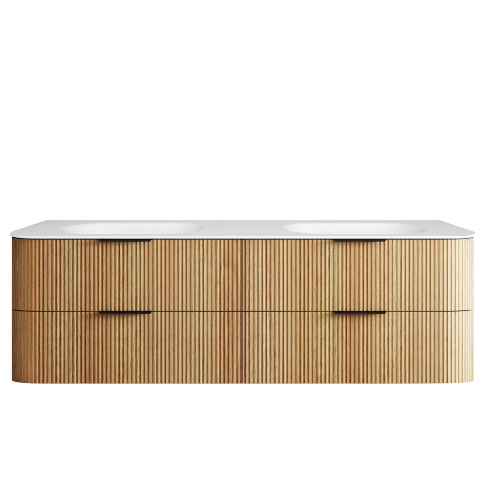 Otti Havana 1800mm Woodland Oak Fluted Wall Hung Vanity