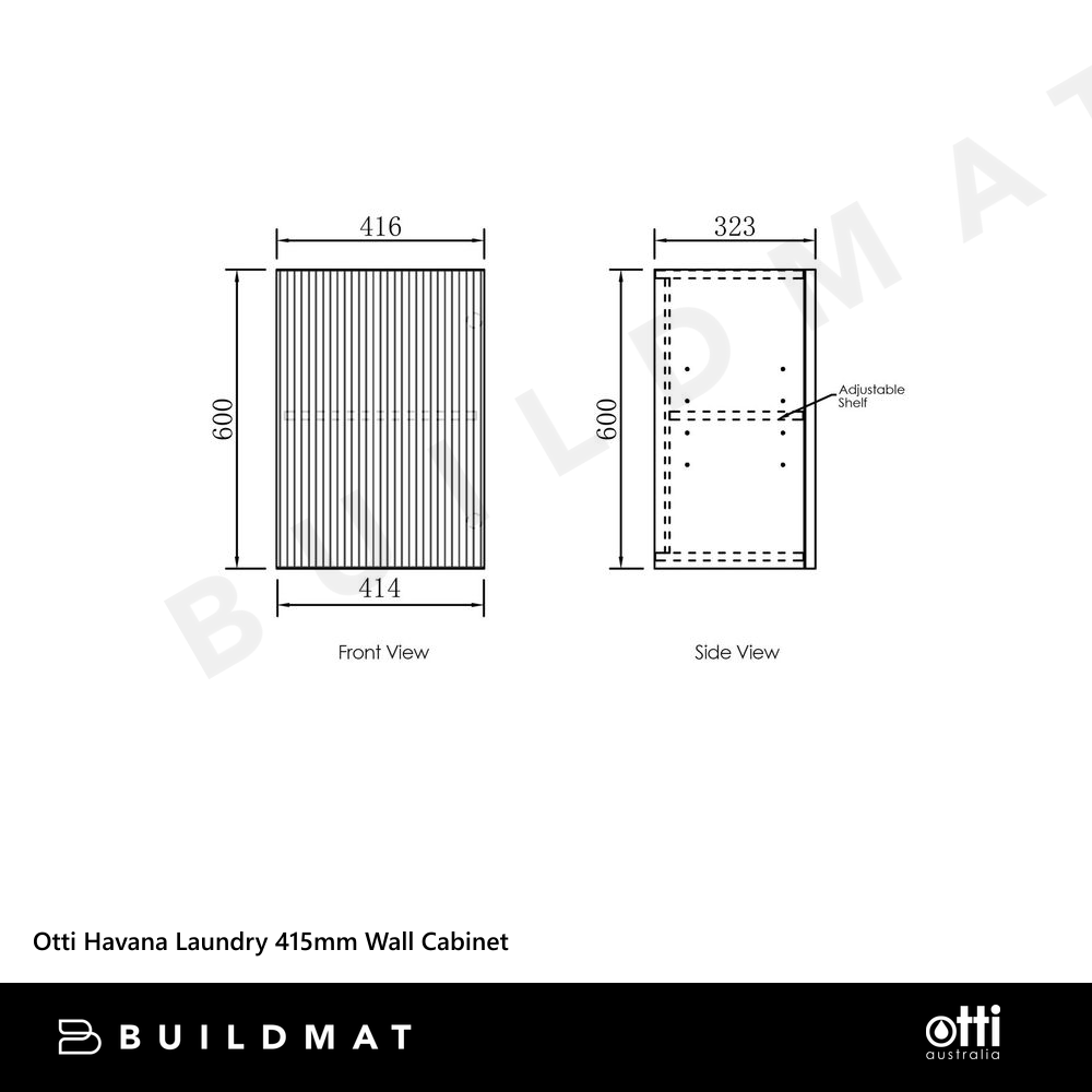 Otti Havana Sable Walnut Laundry Wall Cabinet 415mm