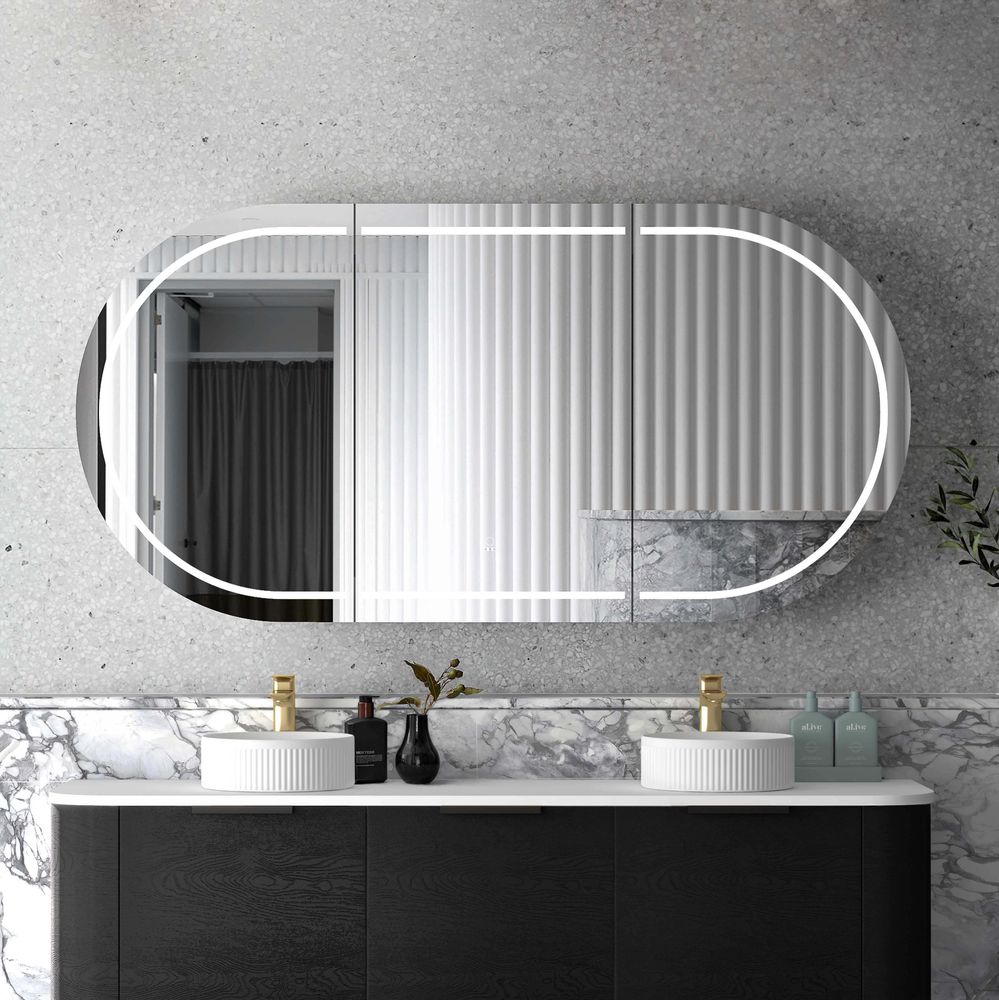 Otti LED Bondi 1800mm Black Oak Shaving Cabinet