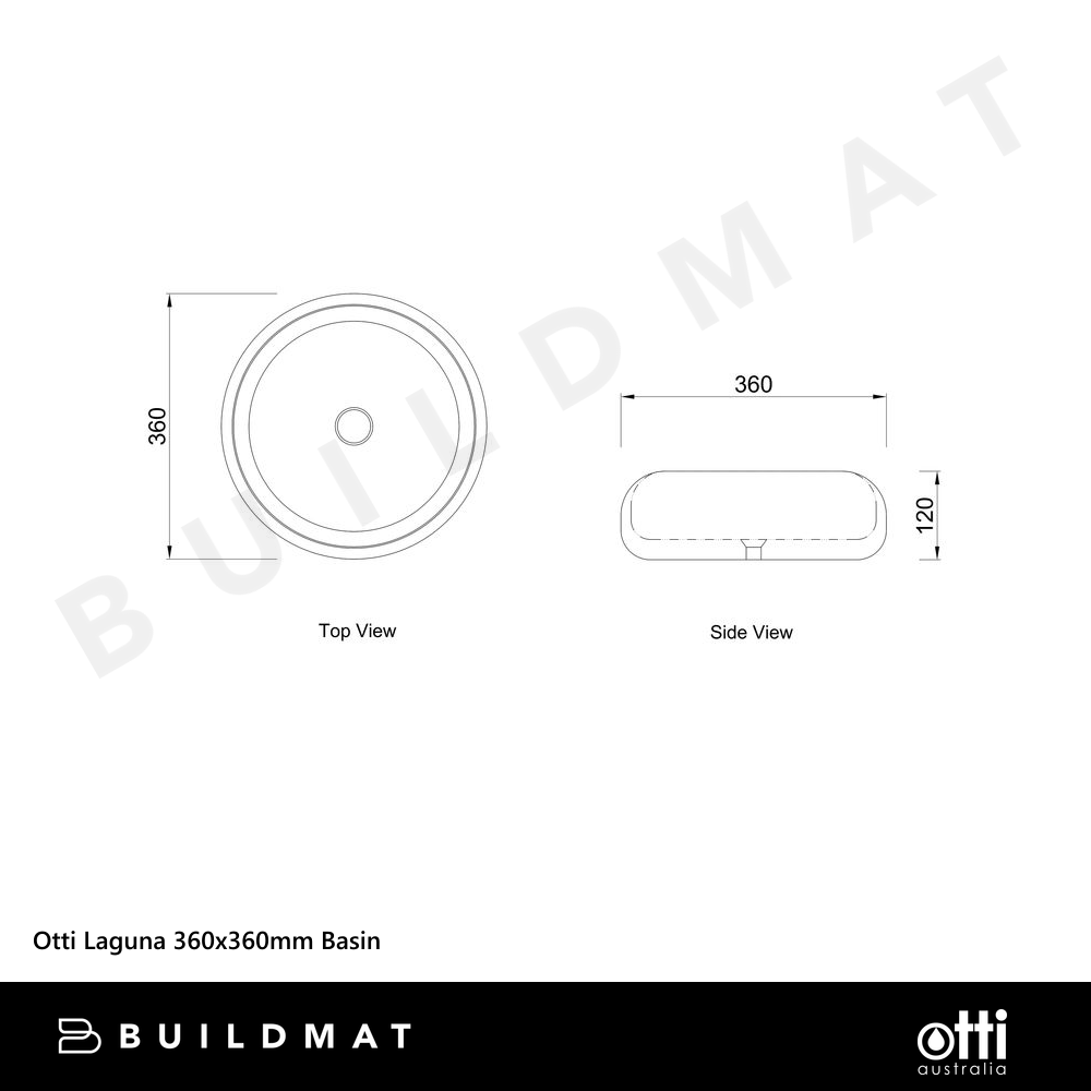 Otti Laguna 360x360mm Basin Gloss White
