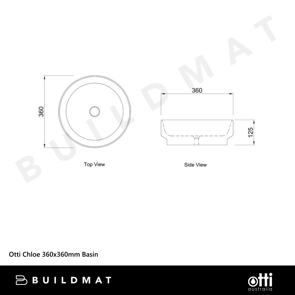 Otti Chloe 360x360mm Basin Matte White