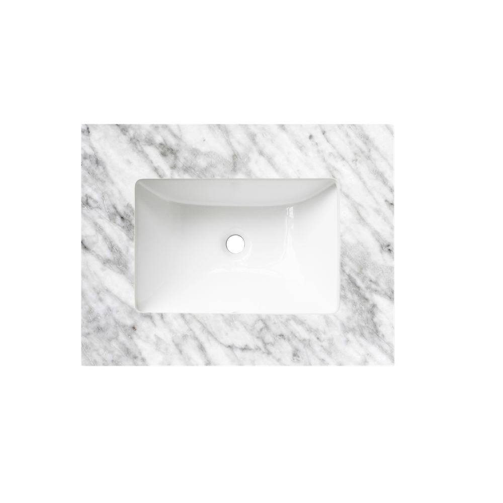 Otti Laguna Mark II 600mm Woodland Oak Wall Hung Vanity with Natural Carrara Top and Undermount Basin