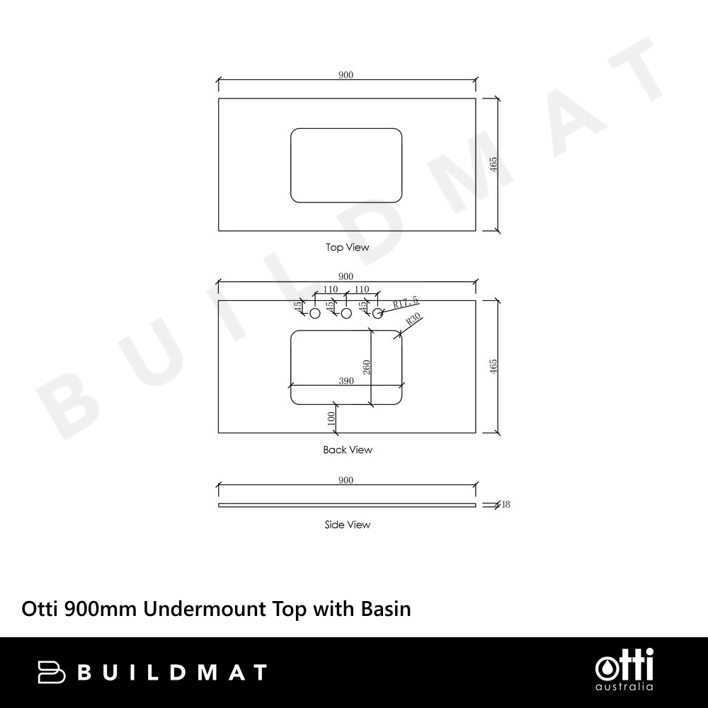 Otti Byron Fluted 900mm Woodland Oak Wall Hung Vanity with Natural Carrara Top and Undermount Basin