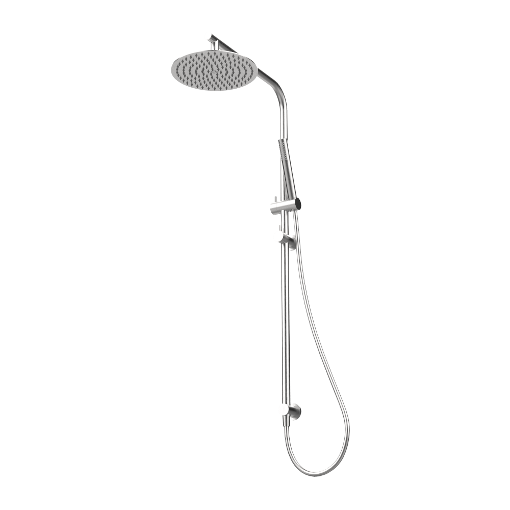 316 Marine Grade Stainless Steel Twin Round Showerhead (250mm) & Handshower