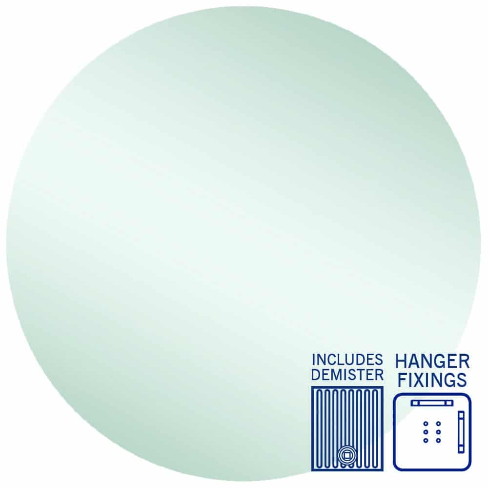 RR9090HND Round Polished Edge Mirror with Demister