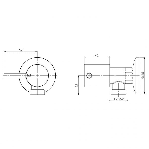Phoenix Tapware - Vivid Pin Lever Washing Machine Stops