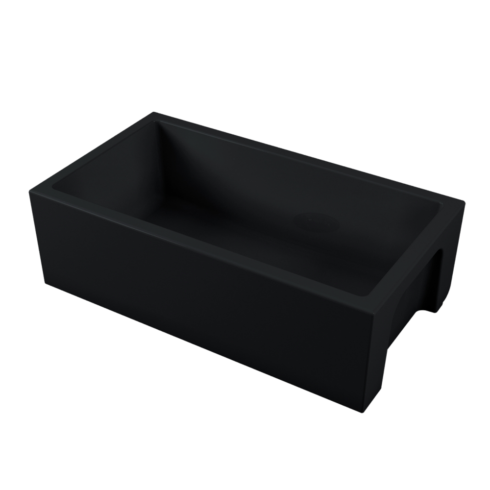 Oliveri Sicily Fireclay Farmhouse Countertop or Undermount Sink Matte Black