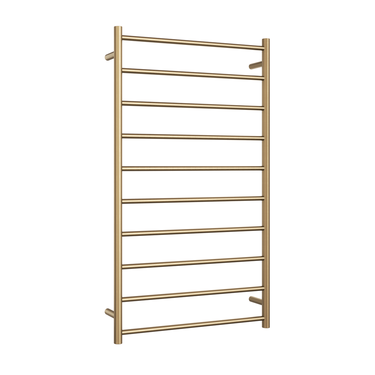 SR69MBB Brushed Brass Straight Round Heated Ladder Rail