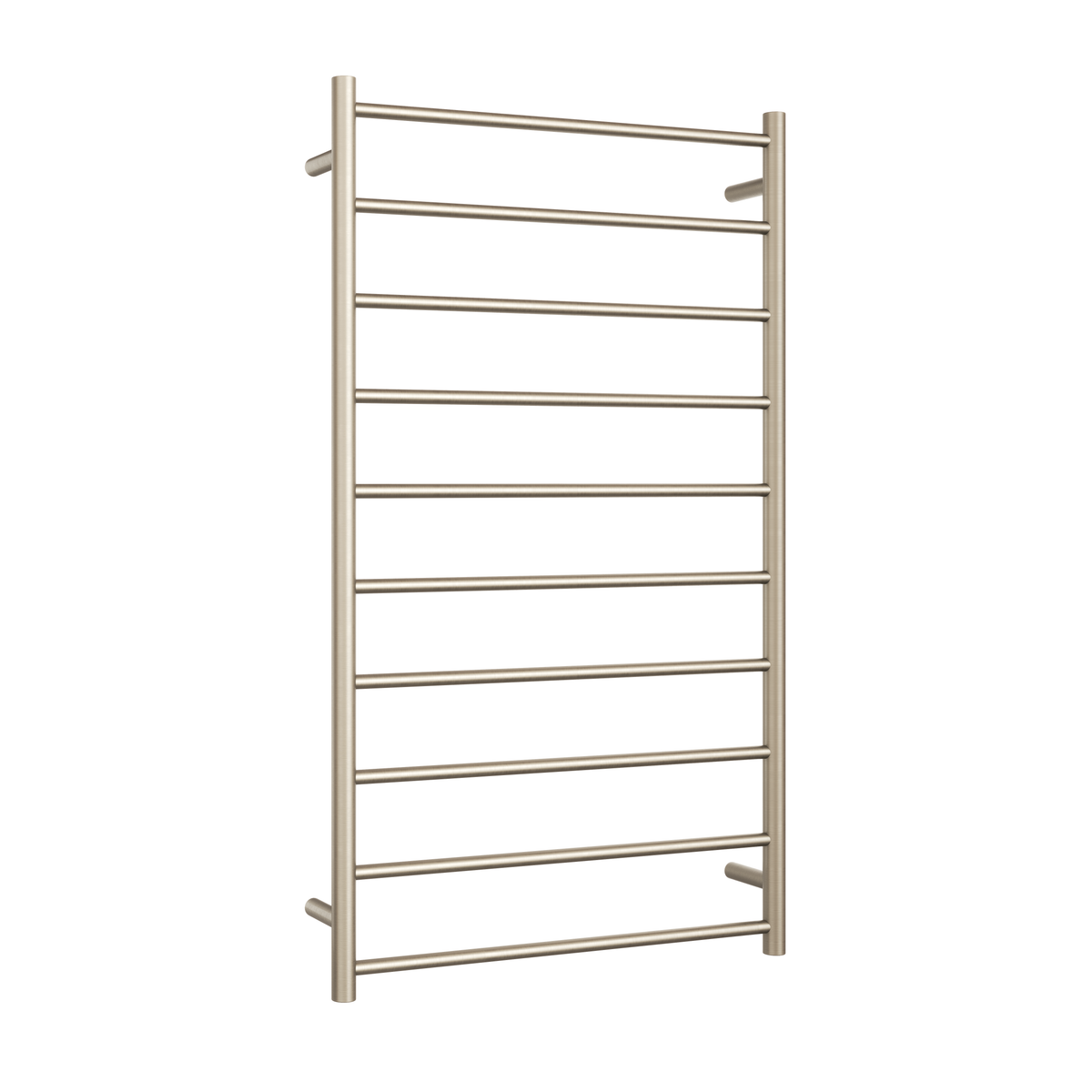 SR69MBN Brushed Nickel Straight Round Heated Ladder Rail