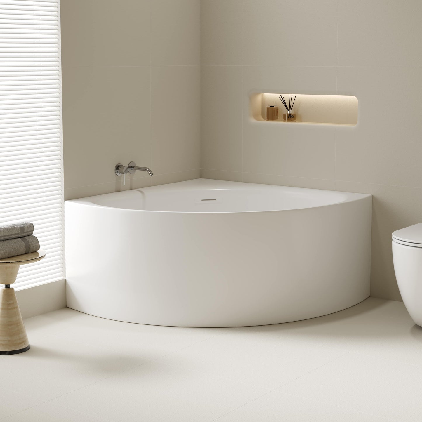 Stanford Triangle Corner Bathtub - Gloss White