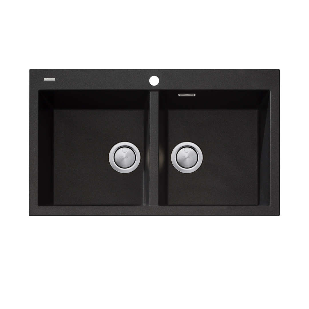 Oliveri Santorini Double Bowl Topmount Sink Includes Overflow