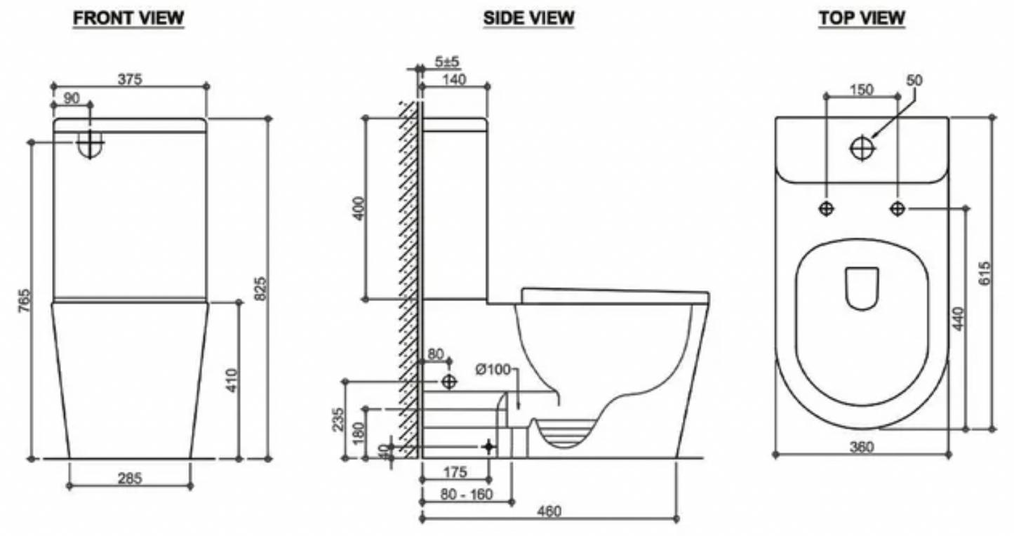 Inspire Oasis Rimless Back to Wall Toilet Suite