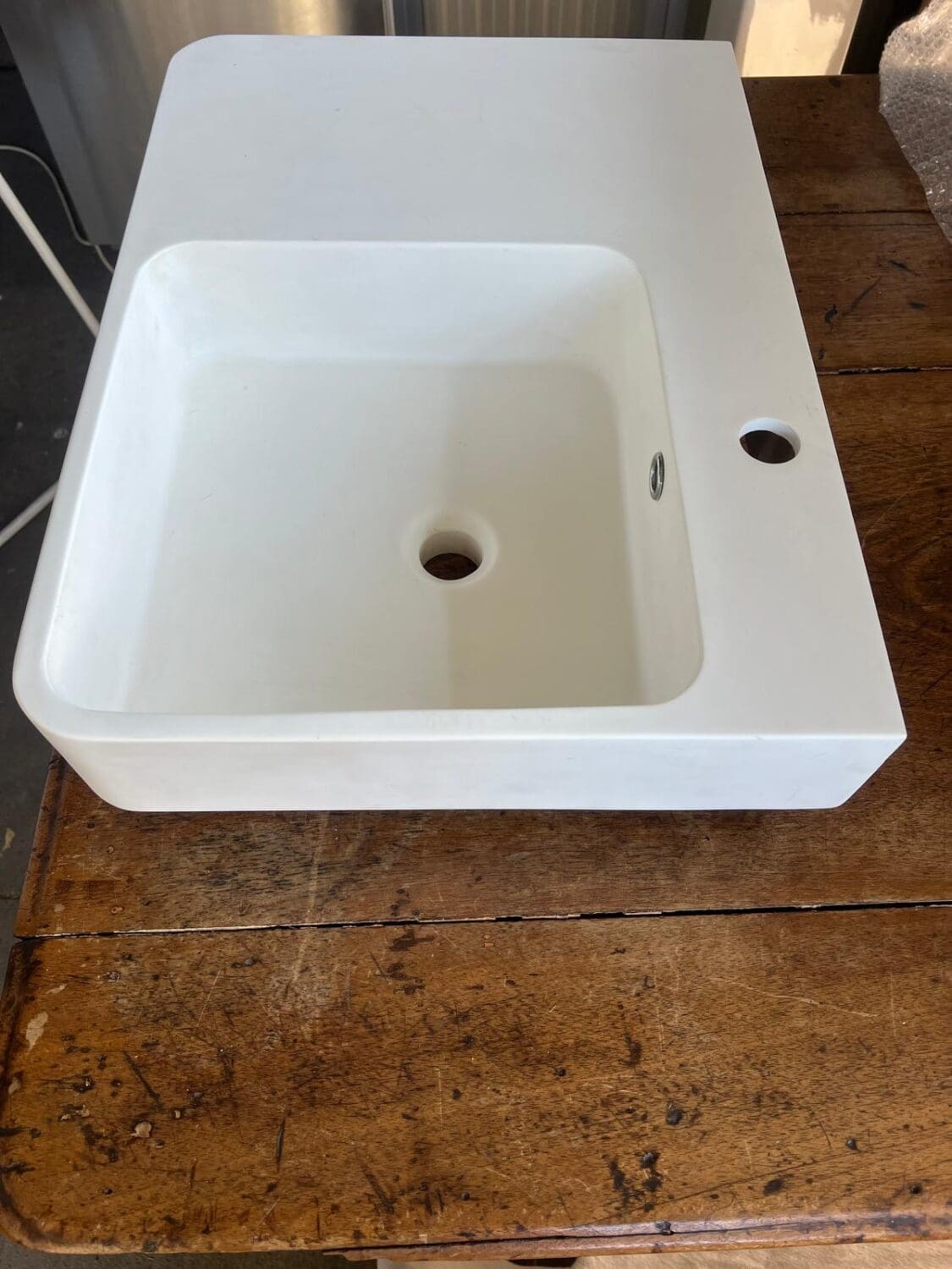 EX-DISPLAY Solid Surface Wall Mounted Basin 625w x 450d x 100h - Reno Spares