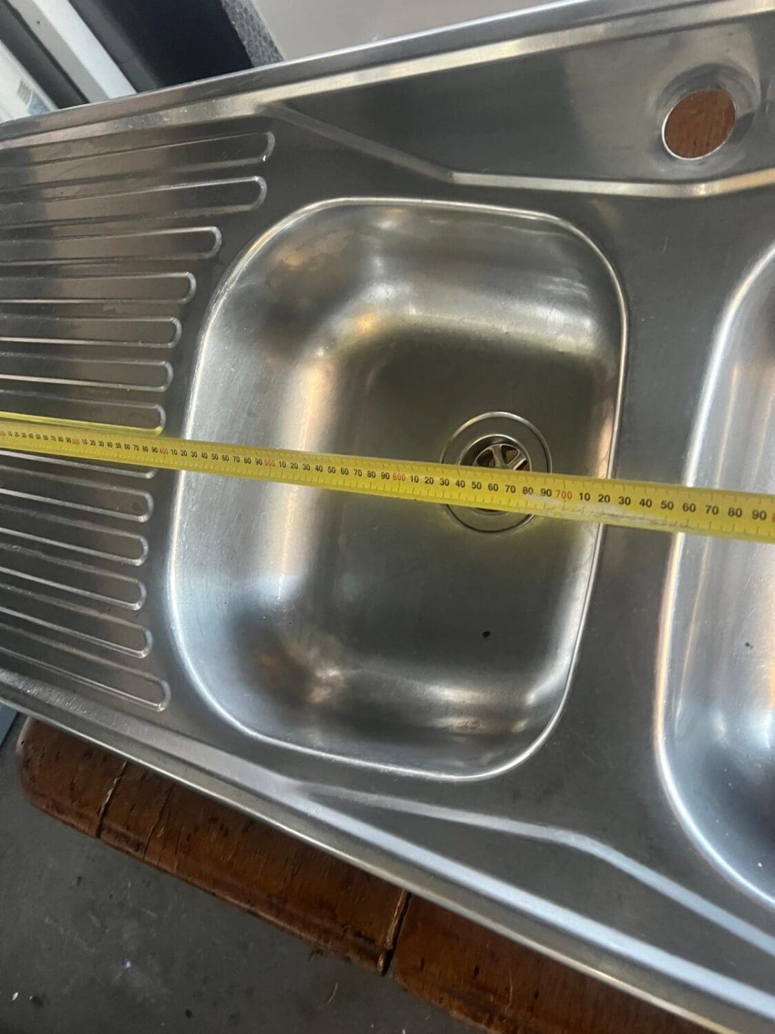 Stainless Steel Double Sink With Curved Edges - Reno Spares