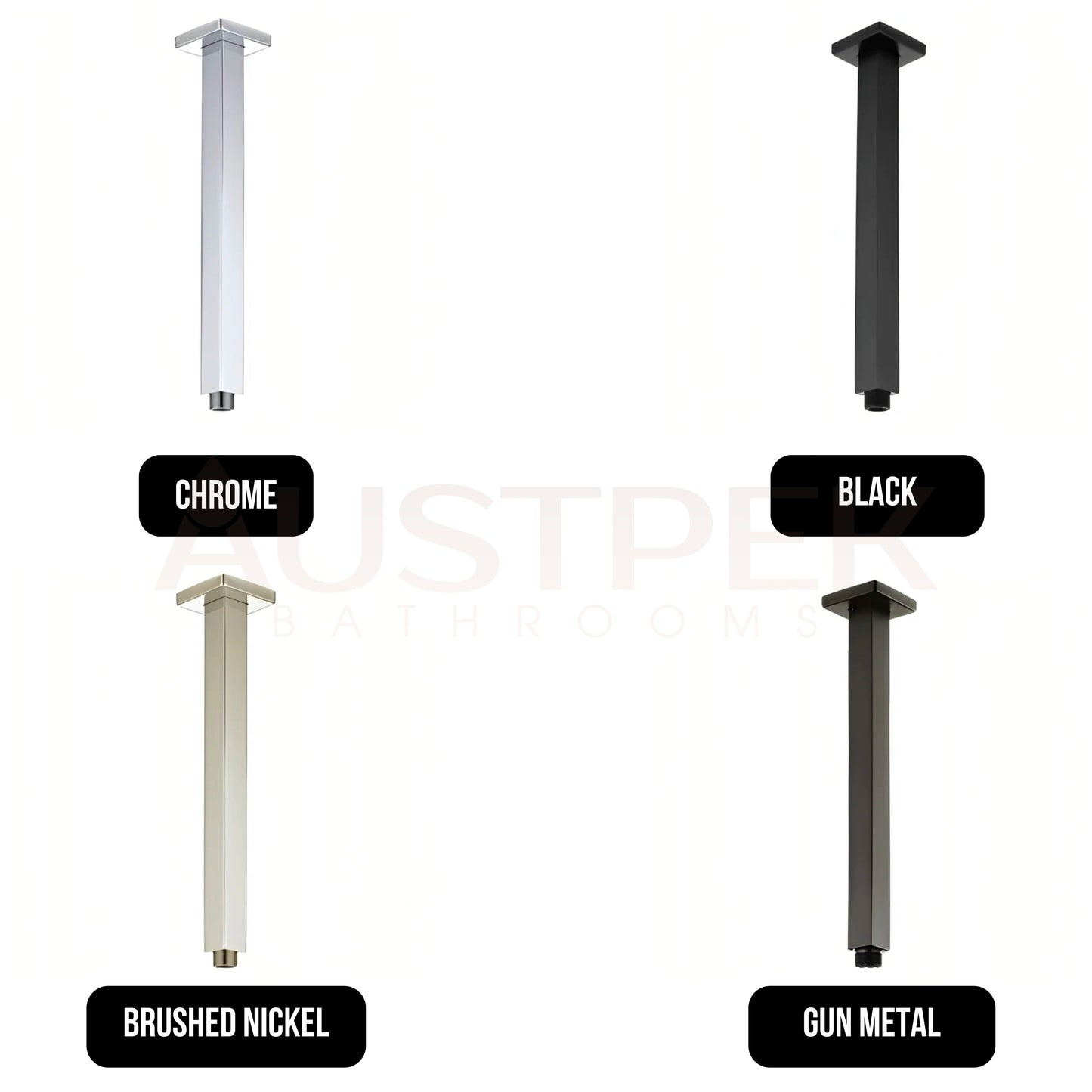 INSPIRE TARAN CEILING SHOWER ARM SQUARE 400MM