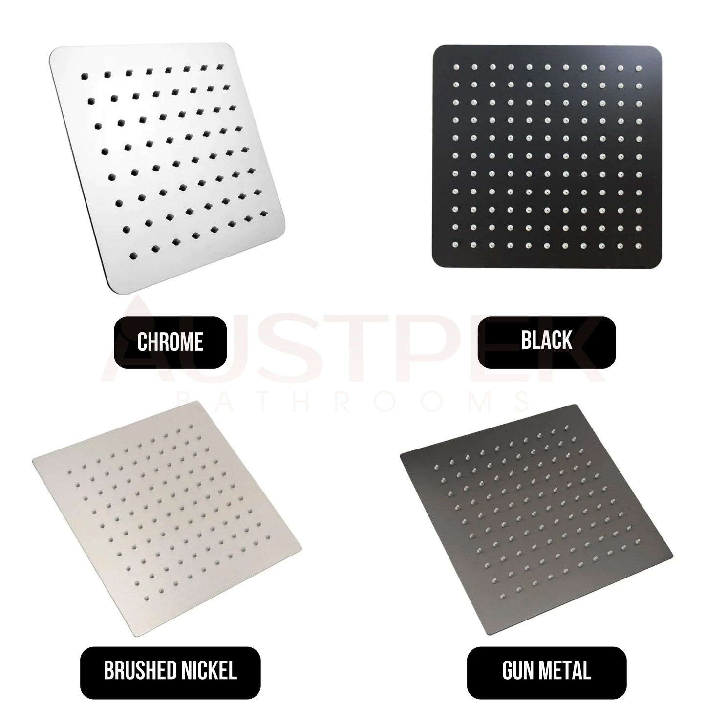 INSPIRE TARAN SHOWER HEAD SQUARE 250MM GUN METAL