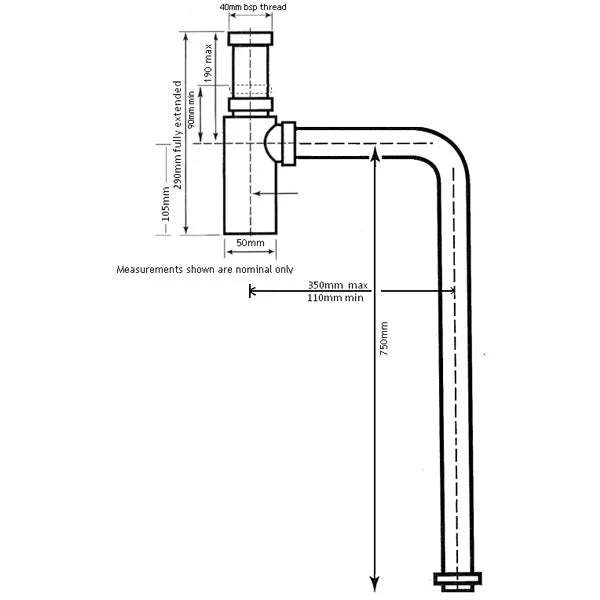 Turner Hastings Deluxe Adjustable Bottle S Trap