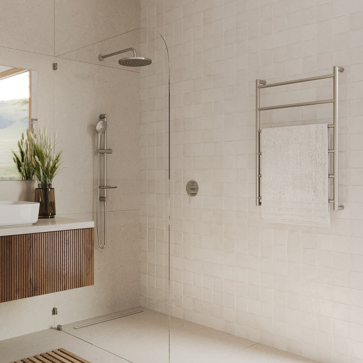 Oliveri Venice Heated Towel Ladder BN