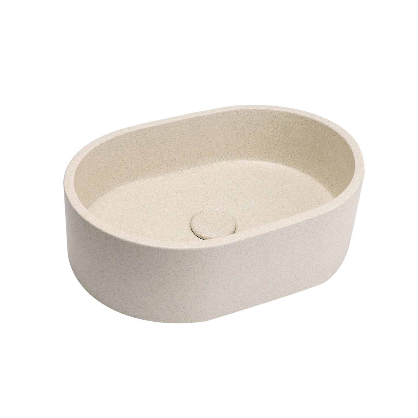 VIVO 40 Concrete Oval Countertop Basin - Grit Yellow