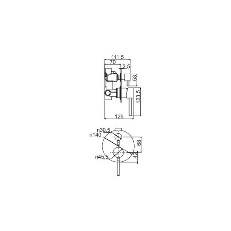 Watermark Concealed Round Shower Mixer with Diverter AQ34B16YC - Reno Spares