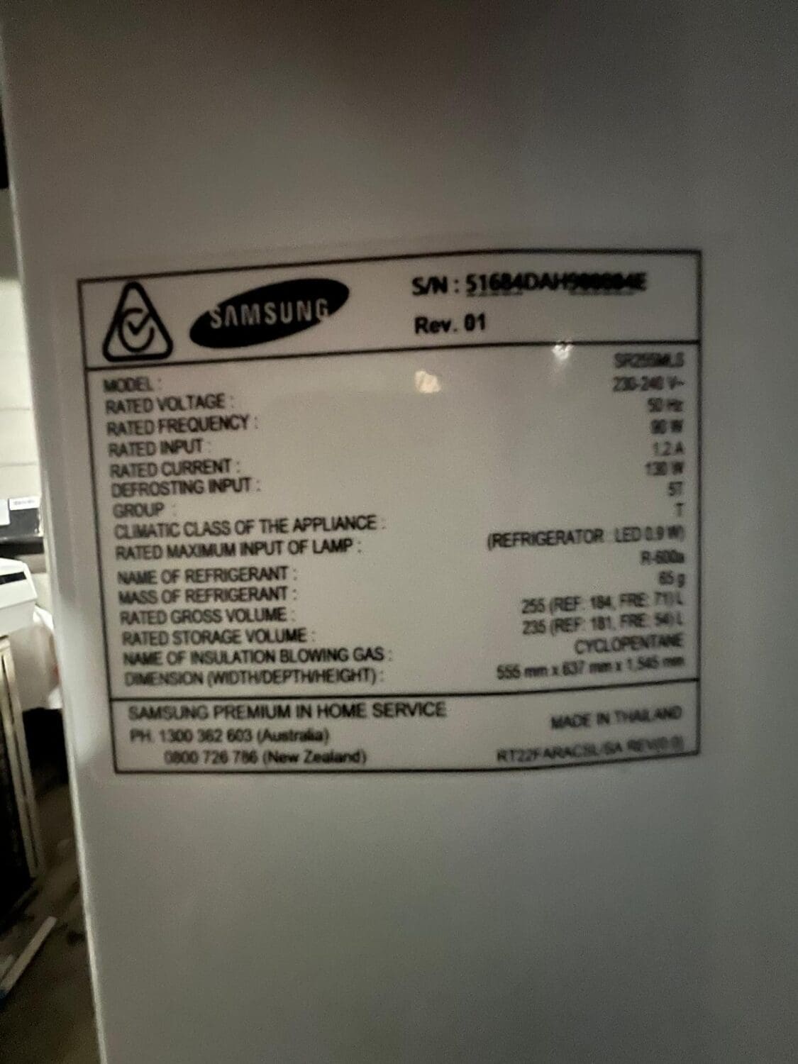 Samsung Sr255Mls 255L Top Mount Fridge - Reno Spares