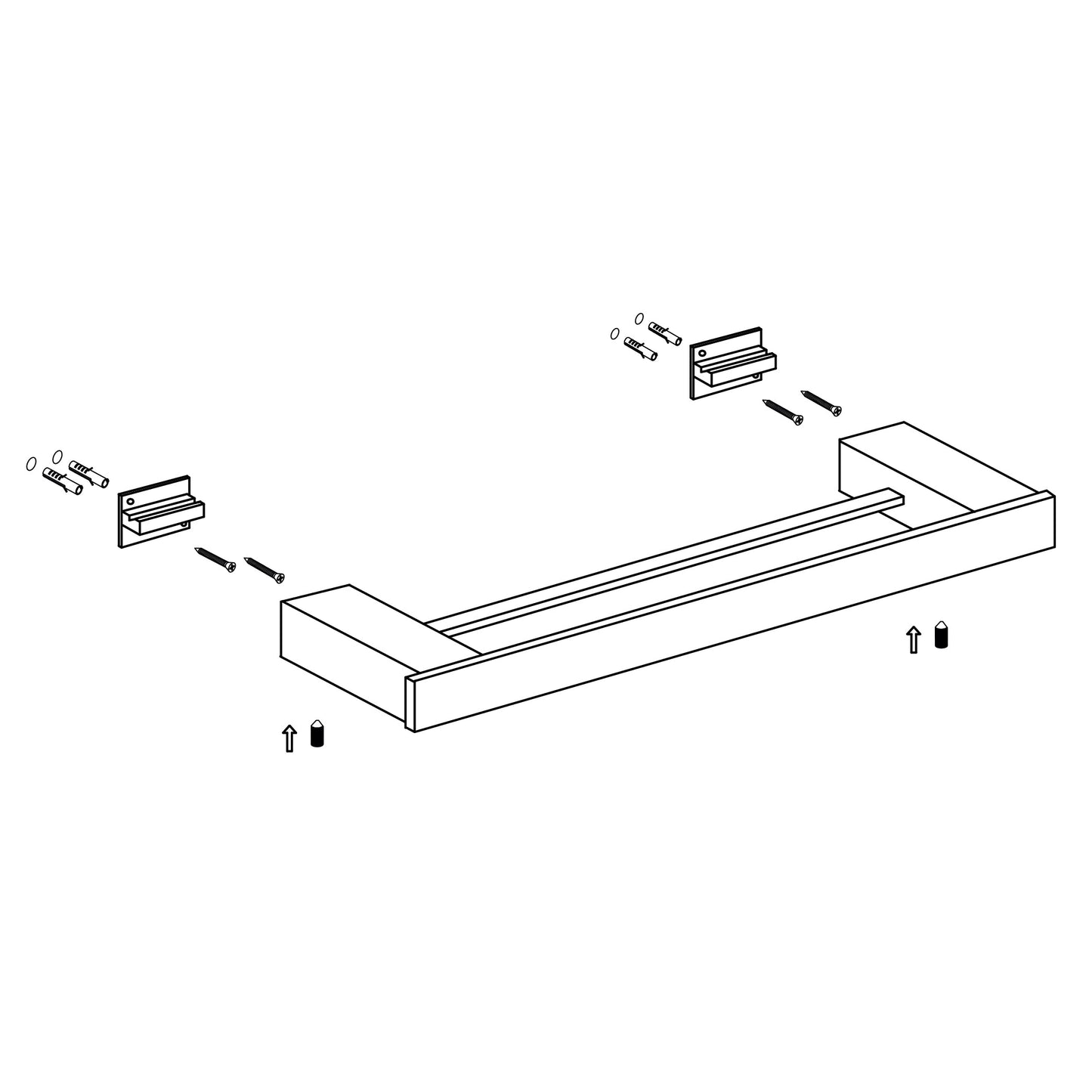 ZEN Series Double Towel Bar 24” – Matt Chrome